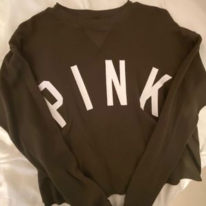 Victoria Secret PINK Green Waffle Knit Long Sleeve